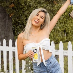 White front tie crop top